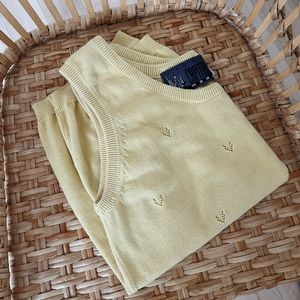 Light Yellow Cotton Vintage Vest L